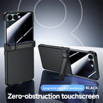For Samsung Galaxy Z Flip8 Case with Anti-Spy Screen Protector Hinge Kickstand Skin-Textured PC Phone Cover