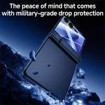 For Samsung Galaxy Z Flip8 Case with Anti-Spy Screen Protector Hinge Kickstand Skin-Textured PC Phone Cover