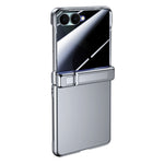 For Samsung Galaxy Z Flip8 Case with Anti-Spy Screen Protector Hinge Kickstand Skin-Textured PC Phone Cover