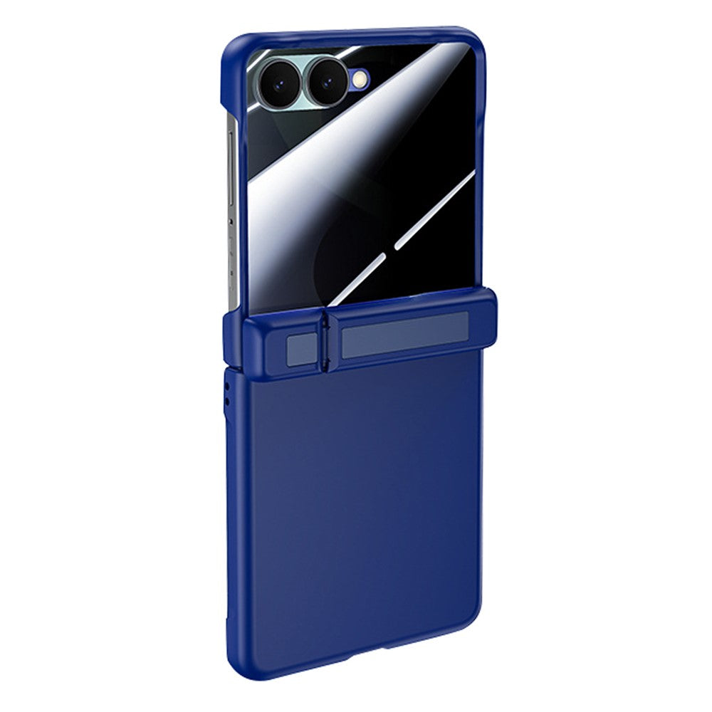 For Samsung Galaxy Z Flip8 Case with Anti-Spy Screen Protector Hinge Kickstand Skin-Textured PC Phone Cover