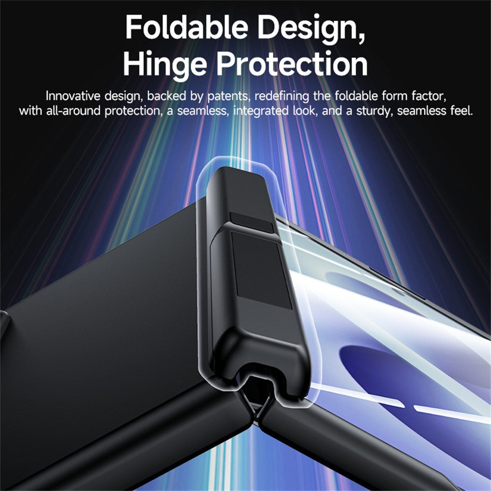 Til Samsung Galaxy Z Fold8 cover med HD-skærmbeskytter, hængselstativ, hudtekstureret PC-telefoncover