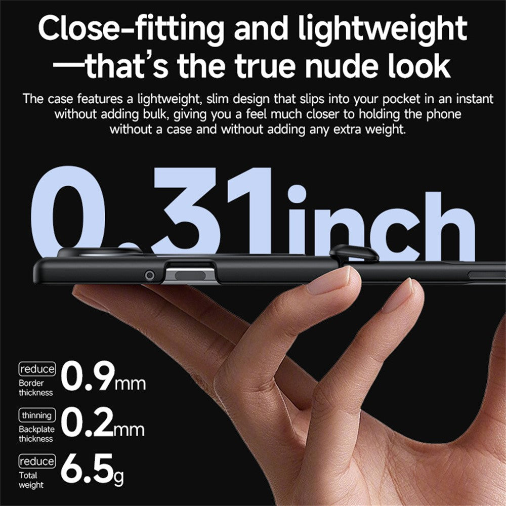 Til Samsung Galaxy Z Fold8 cover med HD-skærmbeskytter, hængselstativ, hudtekstureret PC-telefoncover