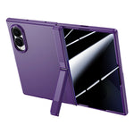 For Samsung Galaxy Z Fold8 Case with Anti-Spy Screen Protector Hinge Kickstand Skin-Textured PC Phone Cover