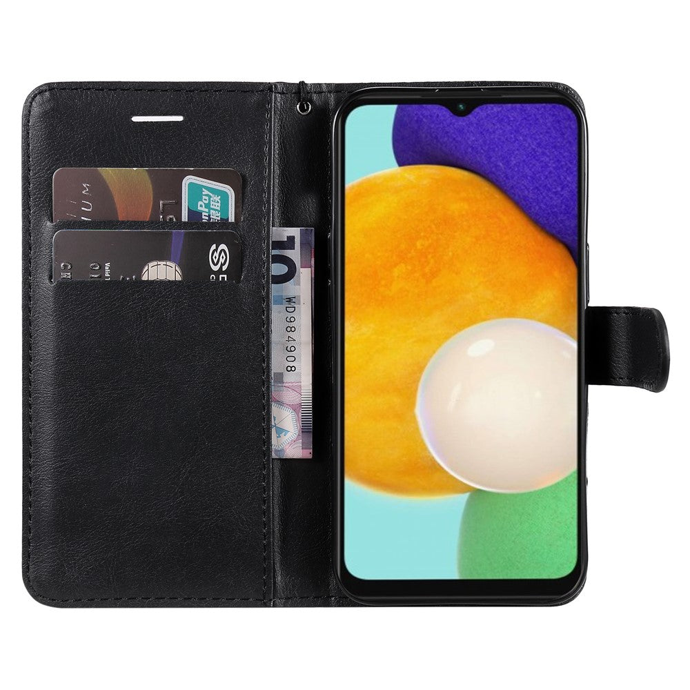 For Samsung Galaxy A34 5G Case Solid Color Leather Mobile Cover Wallet Stand with Strap