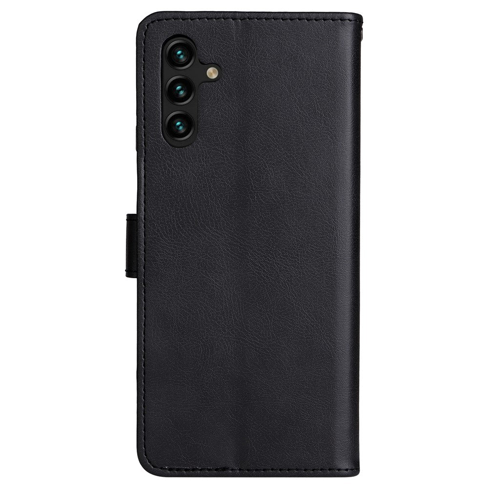 For Samsung Galaxy A34 5G Case Solid Color Leather Mobile Cover Wallet Stand with Strap
