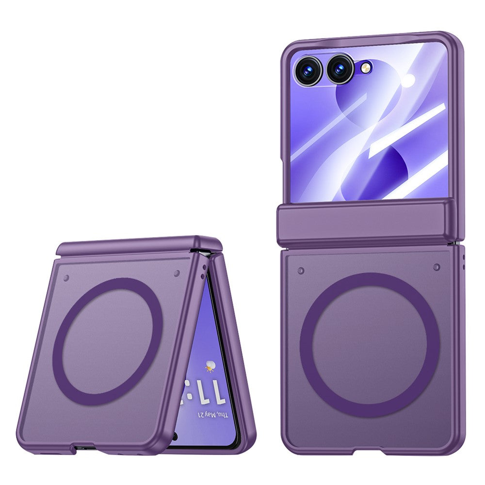 For Samsung Galaxy Z Flip8 Magnetic Case with HD Screen Protector Skin-Feel Matte PC Hinge Protection Phone Cover