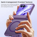 For Samsung Galaxy Z Flip8 Magnetic Case with HD Screen Protector Skin-Feel Matte PC Hinge Protection Phone Cover