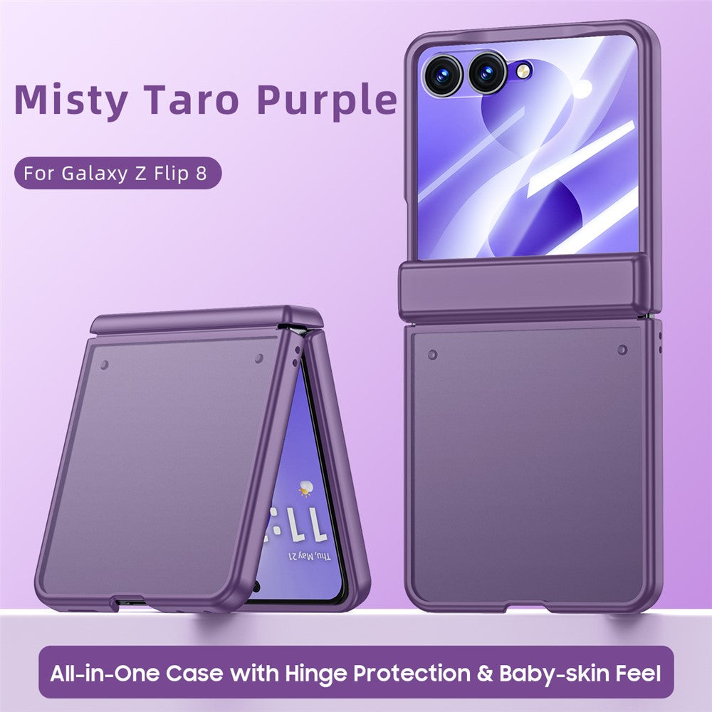 Til Samsung Galaxy Z Flip8 Cover med HD Skærmbeskytter Hudvenligt PC Mat Beskyttende Telefoncover