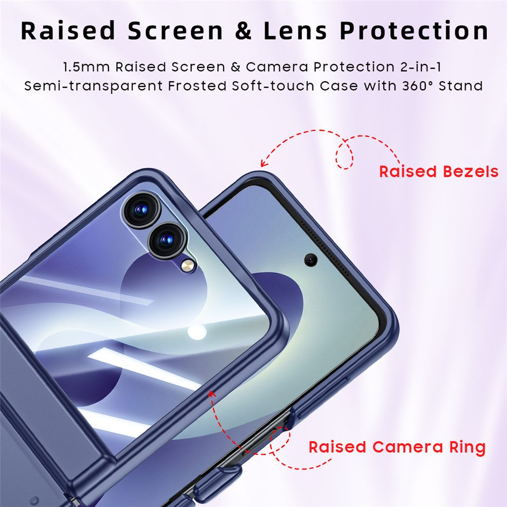 Til Samsung Galaxy Z Flip8 Cover med HD Skærmbeskytter Hudvenligt PC Mat Beskyttende Telefoncover