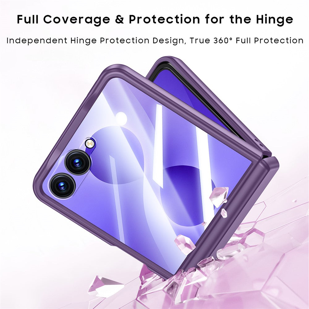 For Samsung Galaxy Z Flip8 Case with Anti-spy Screen Protector Skin-touch PC Matte Protective Phone Cover