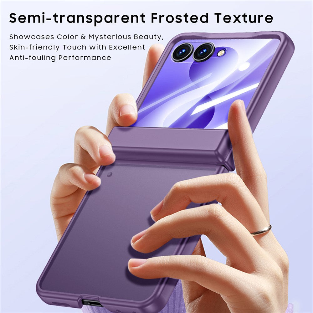 For Samsung Galaxy Z Flip8 Case with Anti-spy Screen Protector Skin-touch PC Matte Protective Phone Cover