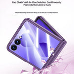 For Samsung Galaxy Z Flip8 Case with HD Screen Protector Ring Kickstand Hinge Protection Matte PC Phone Cover