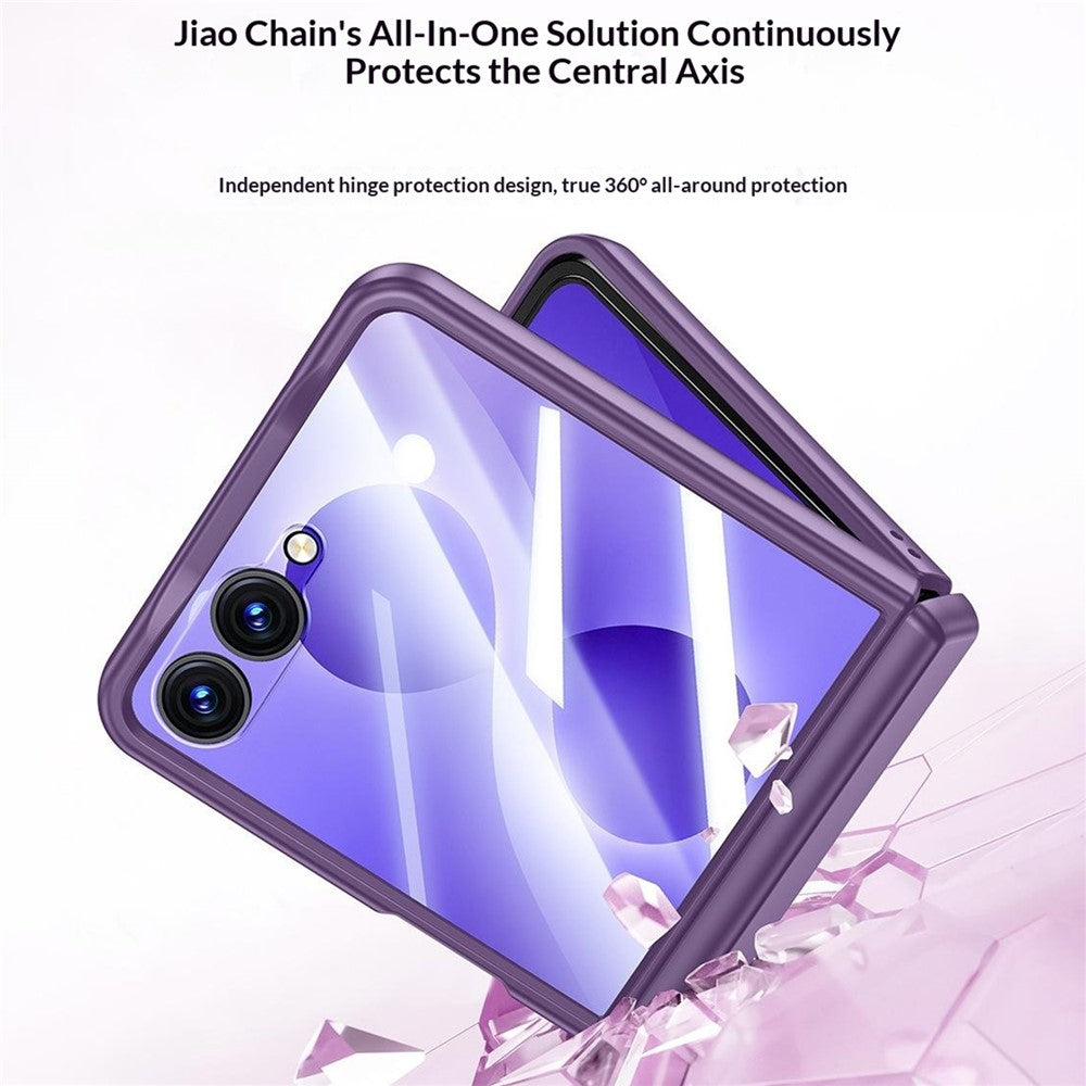 For Samsung Galaxy Z Flip8 Case with HD Screen Protector Ring Kickstand Hinge Protection Matte PC Phone Cover