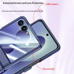 For Samsung Galaxy Z Flip8 Case with HD Screen Protector Ring Kickstand Hinge Protection Matte PC Phone Cover