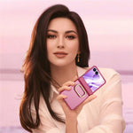 For Samsung Galaxy Z Flip8 Case with HD Screen Protector Ring Kickstand Hinge Protection Matte PC Phone Cover