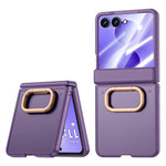 For Samsung Galaxy Z Flip8 Case with HD Screen Protector Ring Kickstand Hinge Protection Matte PC Phone Cover