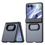For Samsung Galaxy Z Flip8 Case with HD Screen Protector Ring Kickstand Hinge Protection Matte PC Phone Cover
