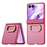For Samsung Galaxy Z Flip8 Case with HD Screen Protector Ring Kickstand Hinge Protection Matte PC Phone Cover