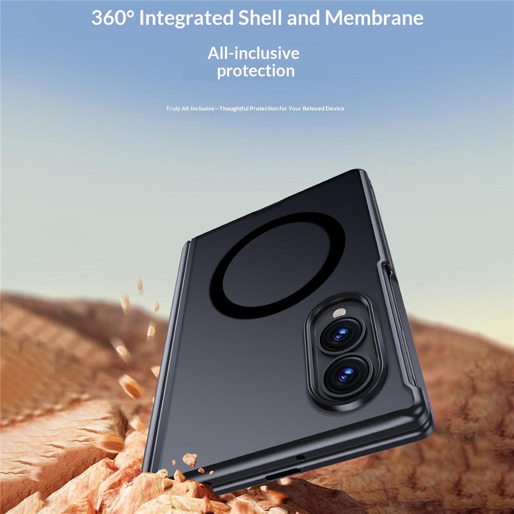 For Samsung Galaxy Z Fold8 Magnetic Case with Anti-spy Screen Protector Skin-Feel Matte PC Hinge Protection Phone Cover