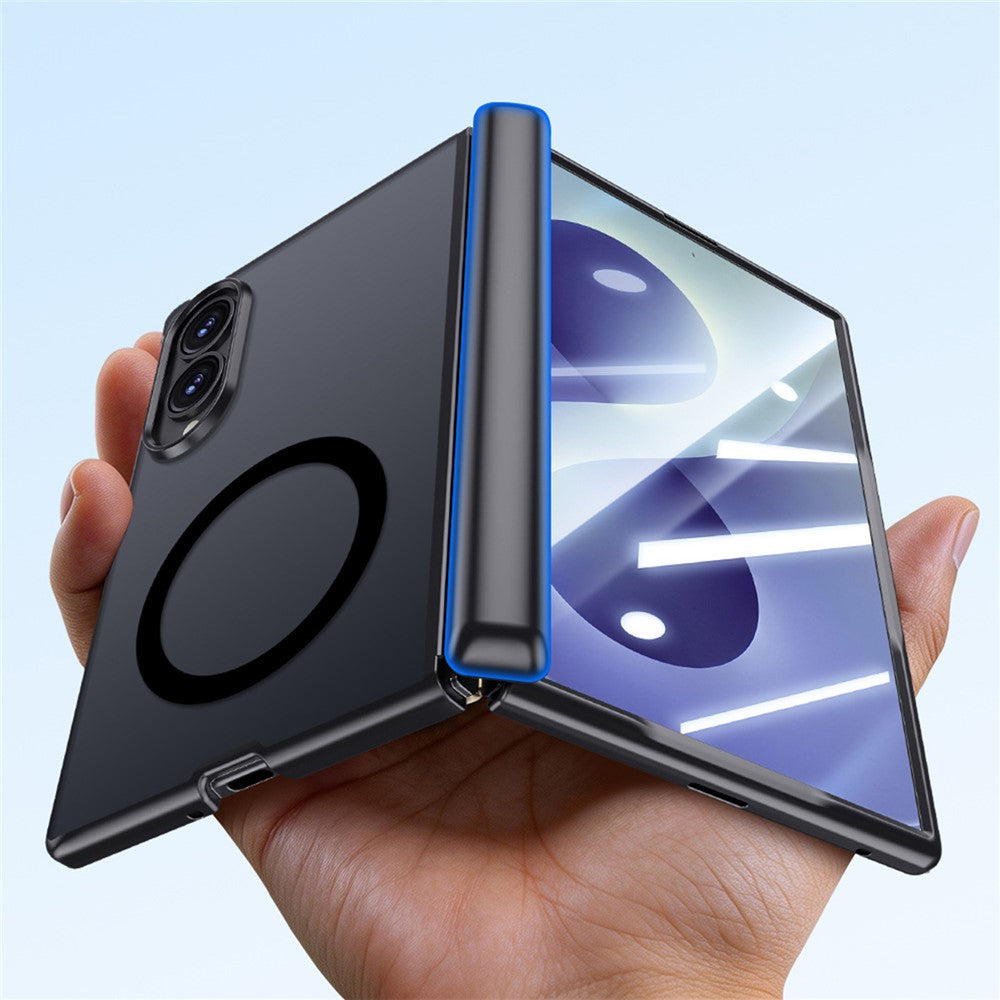 For Samsung Galaxy Z Fold8 Magnetic Case with Anti-spy Screen Protector Skin-Feel Matte PC Hinge Protection Phone Cover