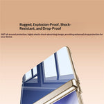 For Samsung Galaxy Z Flip8 Case with HD Clear Tempered Glass Film, Hinge Kickstand Electroplating PC Phone Cover