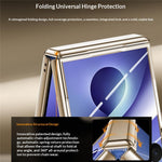 For Samsung Galaxy Z Flip8 Case with HD Clear Tempered Glass Film, Hinge Kickstand Electroplating PC Phone Cover