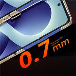 For Samsung Galaxy Z Flip8 Case with HD Clear Tempered Glass Film, Hinge Kickstand Electroplating PC Phone Cover