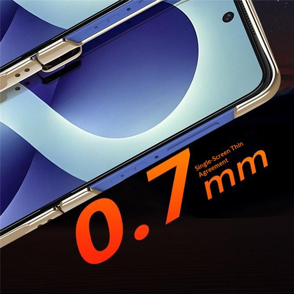 For Samsung Galaxy Z Flip8 Case with HD Clear Tempered Glass Film, Hinge Kickstand Electroplating PC Phone Cover