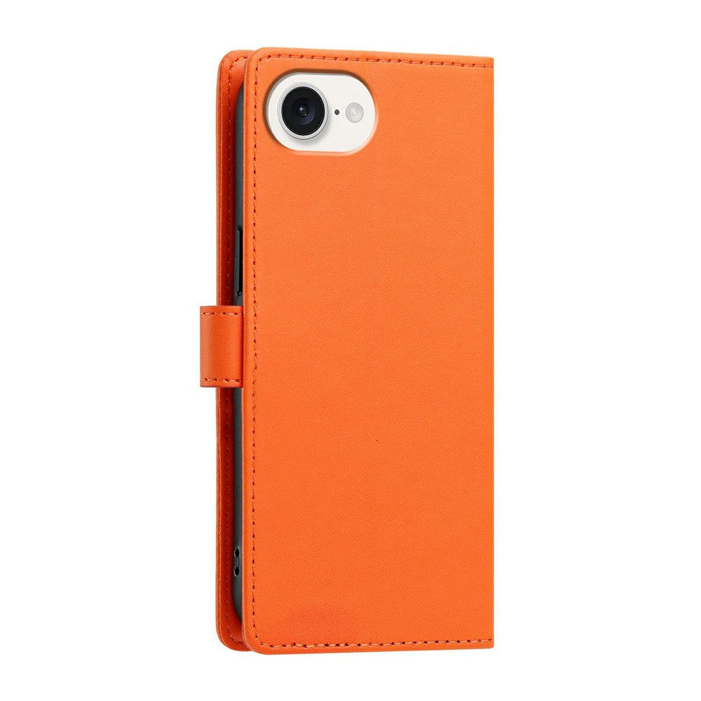 For iPhone 17th / 16th Case Rose Pattern Imprinted Wallet Stand PU Leather Phone Cover with Wrist Strap