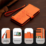 For iPhone 17th / 16th Case Rose Pattern Imprinted Wallet Stand PU Leather Phone Cover with Wrist Strap