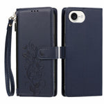 For iPhone 17th / 16th Case Rose Pattern Imprinted Wallet Stand PU Leather Phone Cover with Wrist Strap