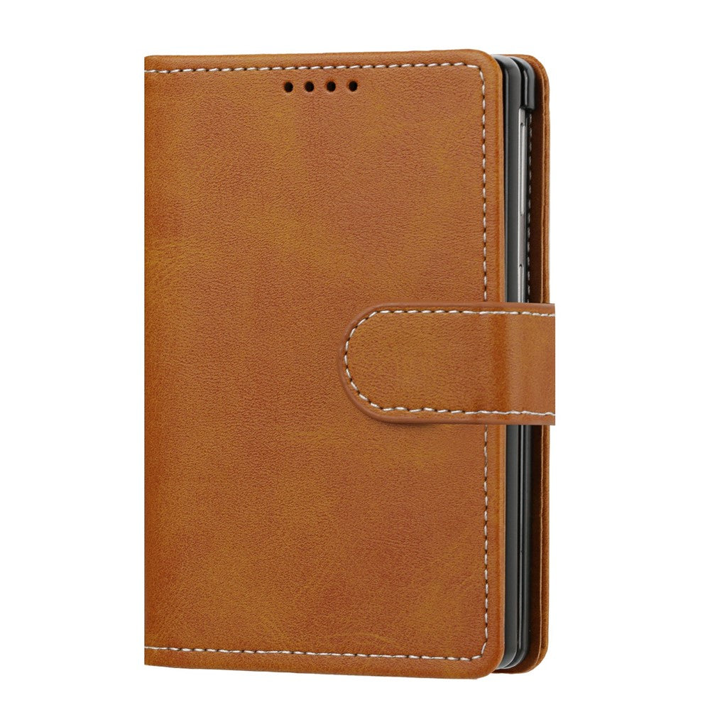 Til Samsung Galaxy Z Fold8 Wallet Case Flip Stand Kalvelæder PU Læder Telefoncover