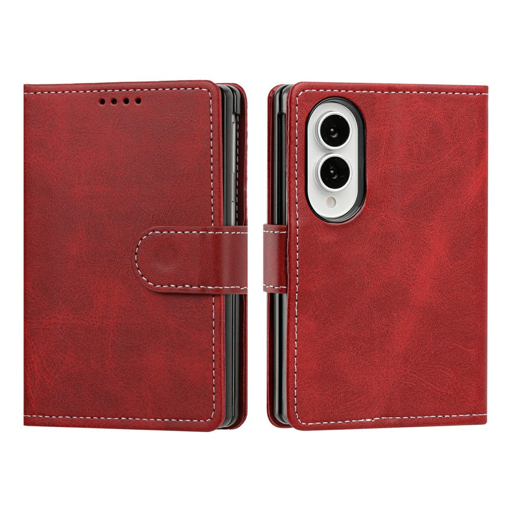 Til Samsung Galaxy Z Fold8 Wallet Case Flip Stand Kalvelæder PU Læder Telefoncover