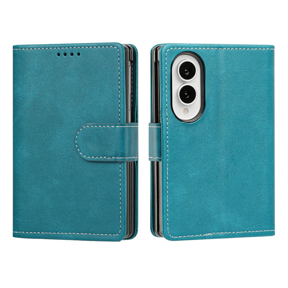 Til Samsung Galaxy Z Fold8 Wallet Case Flip Stand Kalvelæder PU Læder Telefoncover