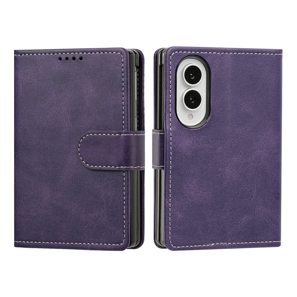 Til Samsung Galaxy Z Fold8 Wallet Case Flip Stand Kalvelæder PU Læder Telefoncover