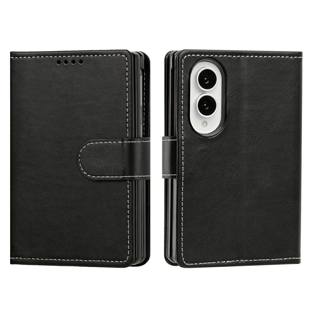 Til Samsung Galaxy Z Fold8 Wallet Case Flip Stand Kalvelæder PU Læder Telefoncover