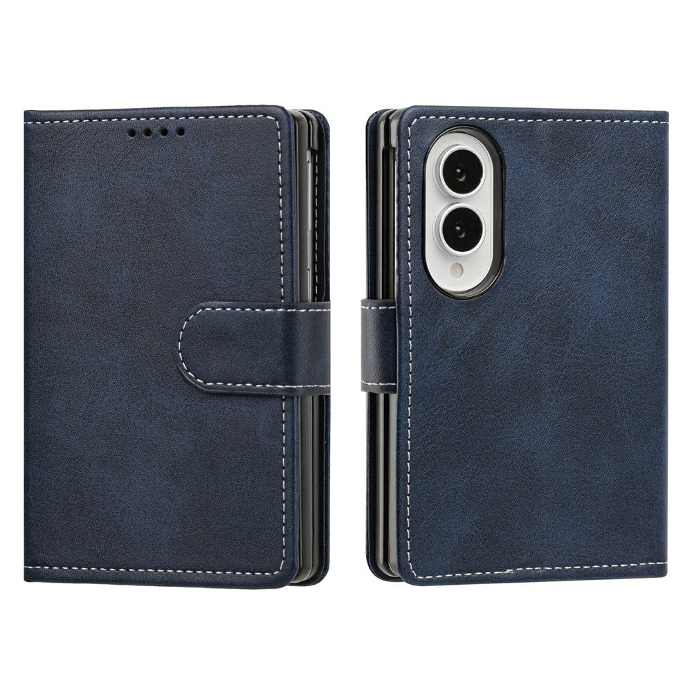 Til Samsung Galaxy Z Fold8 Wallet Case Flip Stand Kalvelæder PU Læder Telefoncover