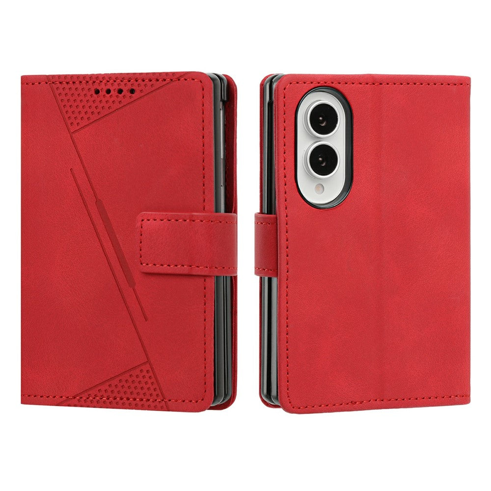 For Samsung Galaxy Z Fold8 Case Imprinted Triangle Leather Phone Cover