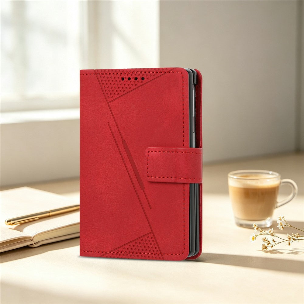 For Samsung Galaxy Z Fold8 Case Imprinted Triangle Leather Phone Cover