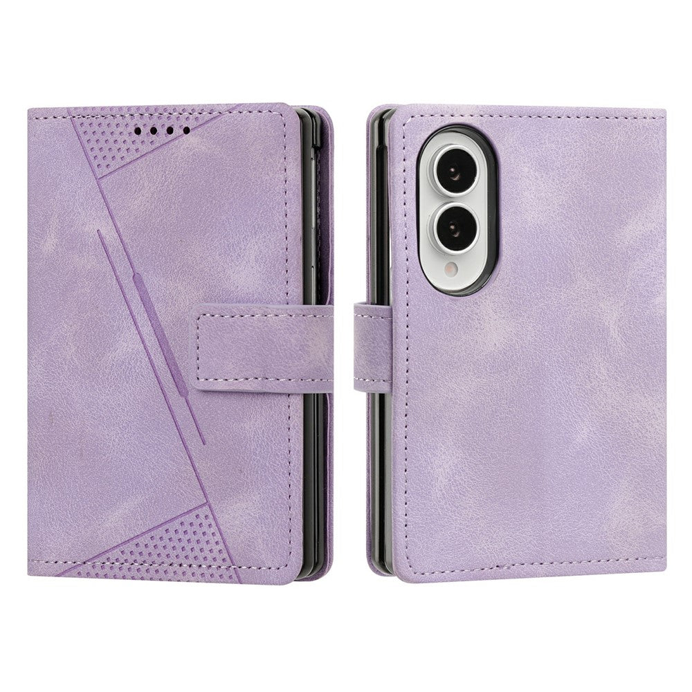 For Samsung Galaxy Z Fold8 Case Imprinted Triangle Leather Phone Cover
