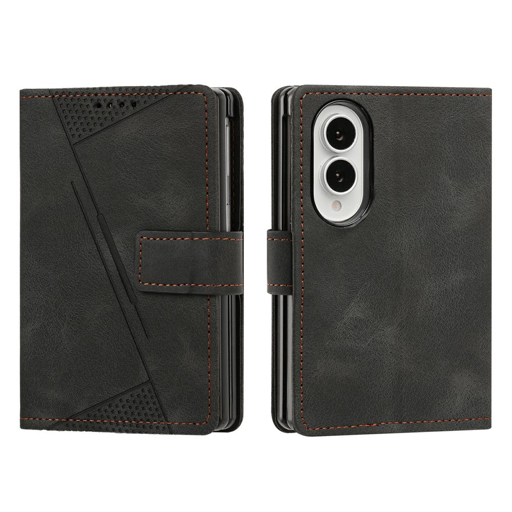 For Samsung Galaxy Z Fold8 Case Imprinted Triangle Leather Phone Cover