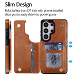 Til Samsung Galaxy S26 Ultra Pung Etui Kort Holder Magnetisk Lukning PU Læder Telefoncover