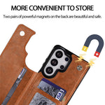 Til Samsung Galaxy S26 Ultra Pung Etui Kort Holder Magnetisk Lukning PU Læder Telefoncover