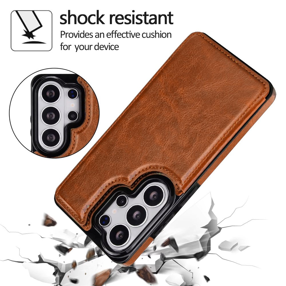 Til Samsung Galaxy S26 Ultra Pung Etui Kort Holder Magnetisk Lukning PU Læder Telefoncover