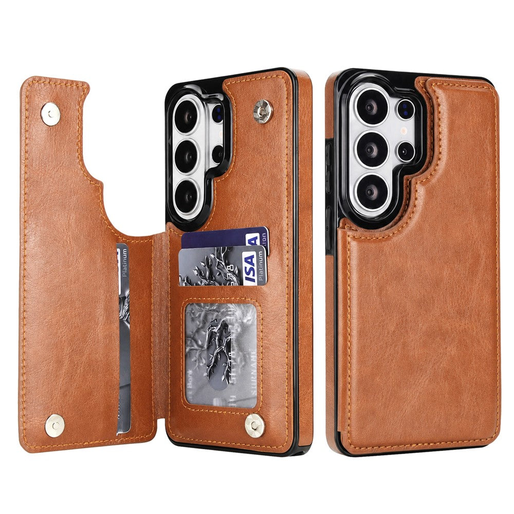 Til Samsung Galaxy S26 Ultra Pung Etui Kort Holder Magnetisk Lukning PU Læder Telefoncover