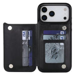 Wallet Case for iPhone 18 Pro  /  iPhone 17 Pro Magnetic Closure Card Holder Leather Phone Cover