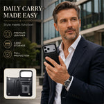 Wallet Case for iPhone 18 Pro  /  iPhone 17 Pro Magnetic Closure Card Holder Leather Phone Cover