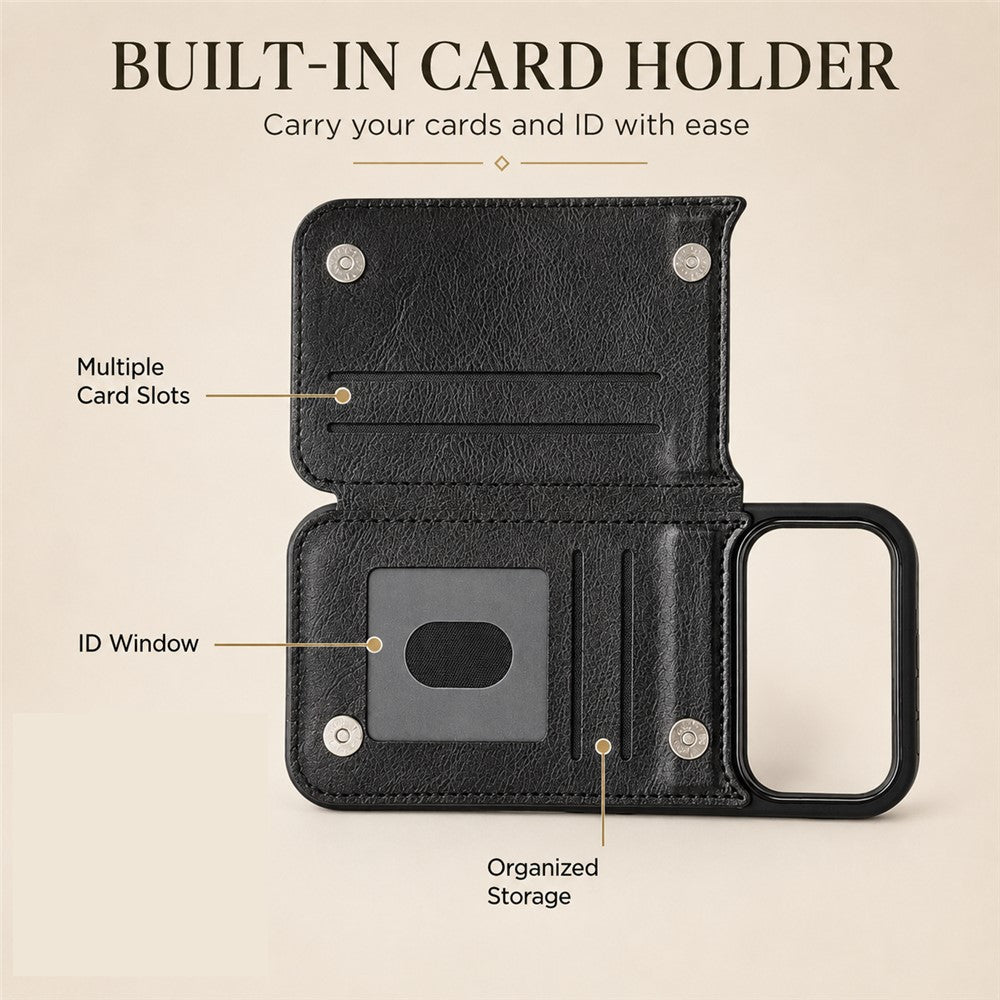 Pungcover til iPhone 18 Pro Max / iPhone 17 Pro Max Magnetisk Lukning Kortlomme Læder Telefoncover