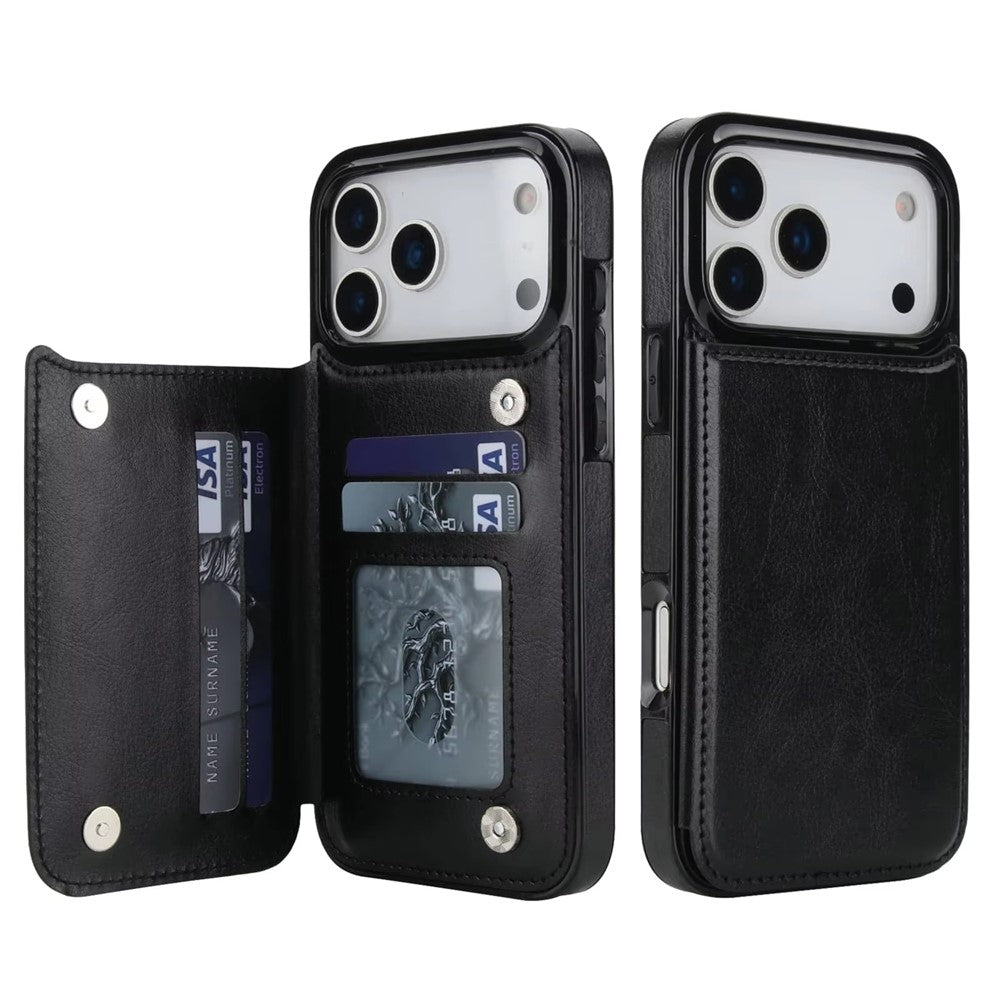 Pungcover til iPhone 18 Pro Max / iPhone 17 Pro Max Magnetisk Lukning Kortlomme Læder Telefoncover