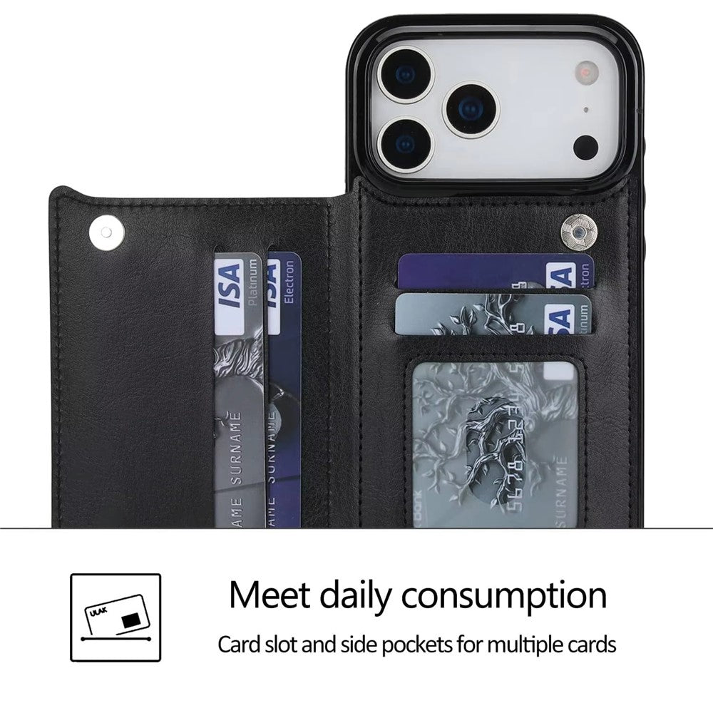Pungcover til iPhone 18 Pro Max / iPhone 17 Pro Max Magnetisk Lukning Kortlomme Læder Telefoncover